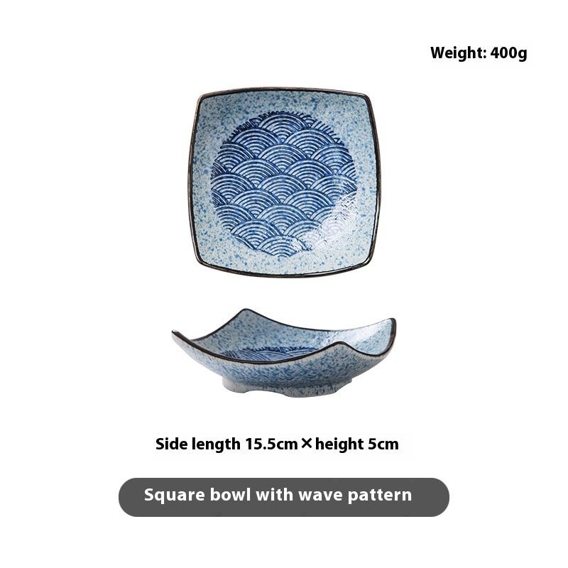 Special-shaped Four-corner Creative Simple Ceramic Bowl